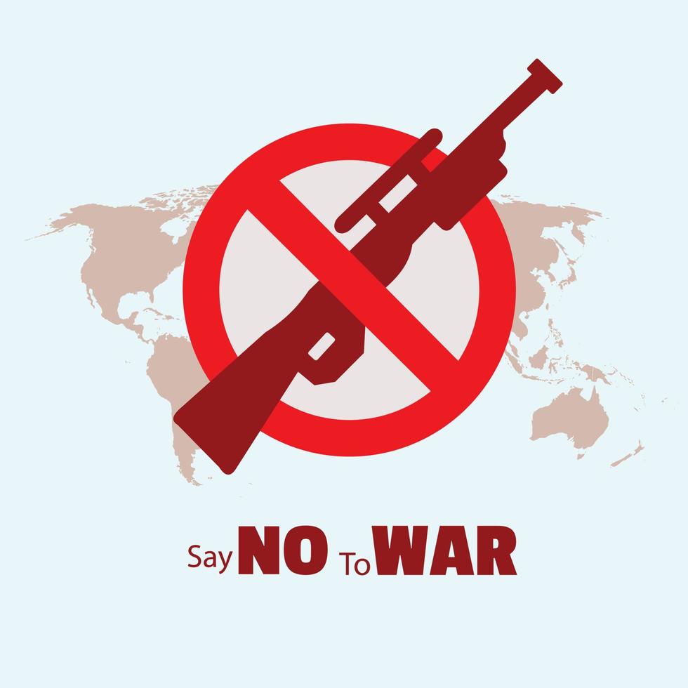 vetor diga não à guerra. ilustração simples e elegante