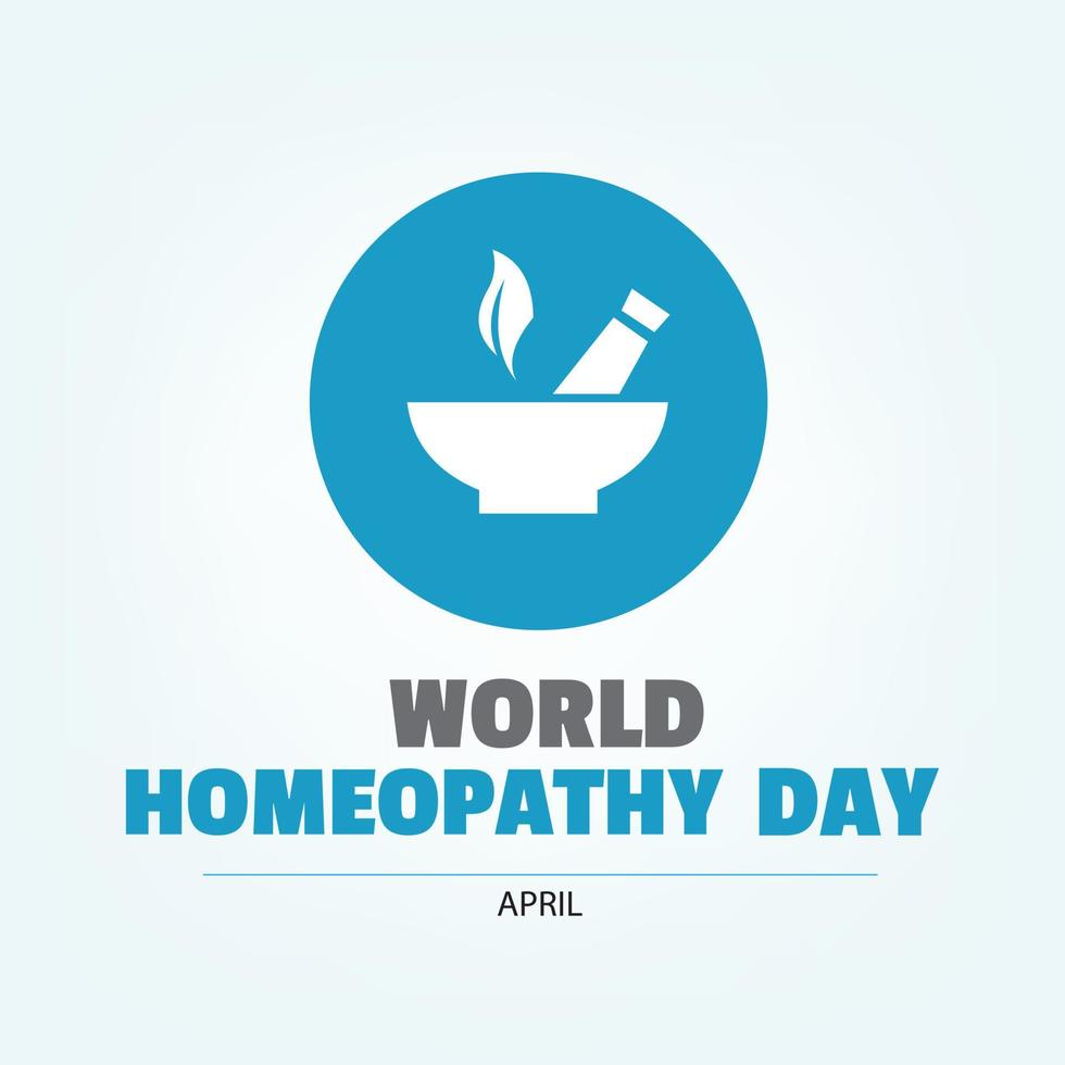 saudações do dia mundial da homeopatia vetorial simples e elegante. ilustração plana. para histórias ou artigos vetor