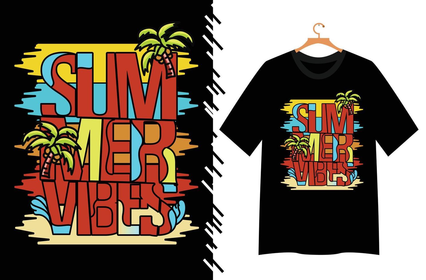 ilustração de verão para design de camiseta vetor