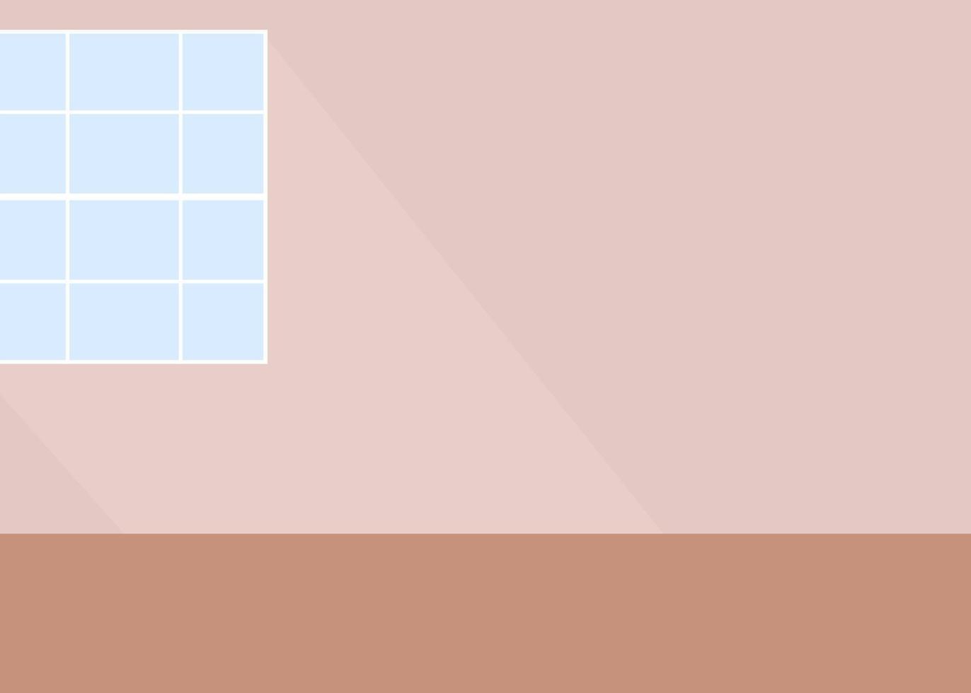 quarto vazio com ilustração vetorial de cor plana de janela. apartamento iluminado pela luz solar. lugar para arranjo de itens diferentes. interior de desenho simples 2d totalmente editável com parede em branco no fundo vetor