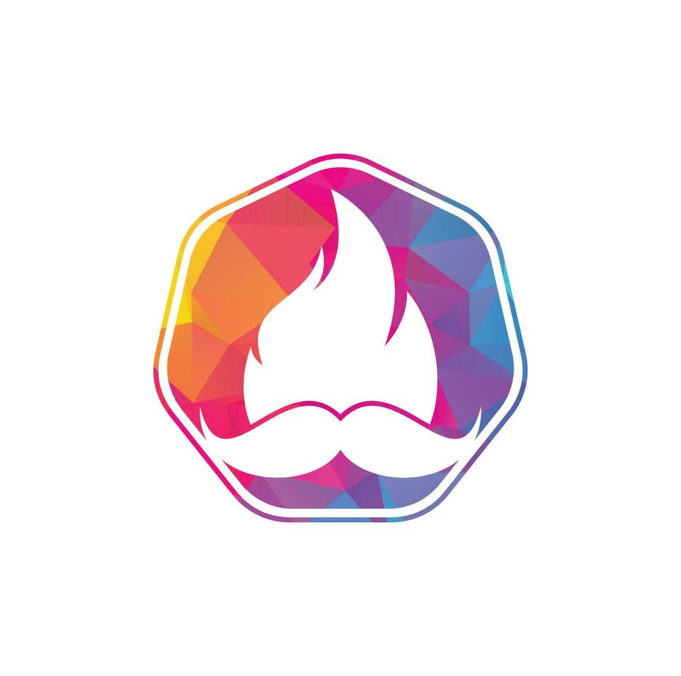modelo de design de logotipo de vetor de fogo de bigode