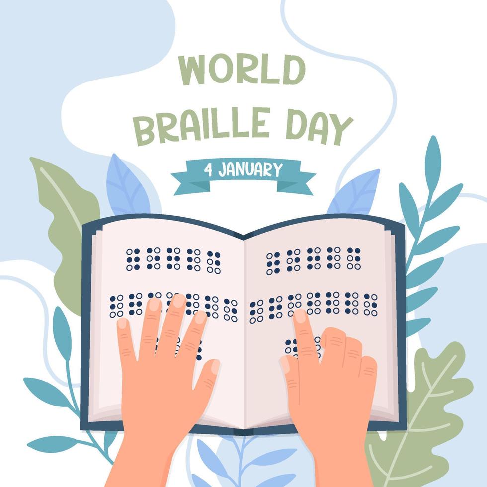 conceito de dia mundial do braille vetor