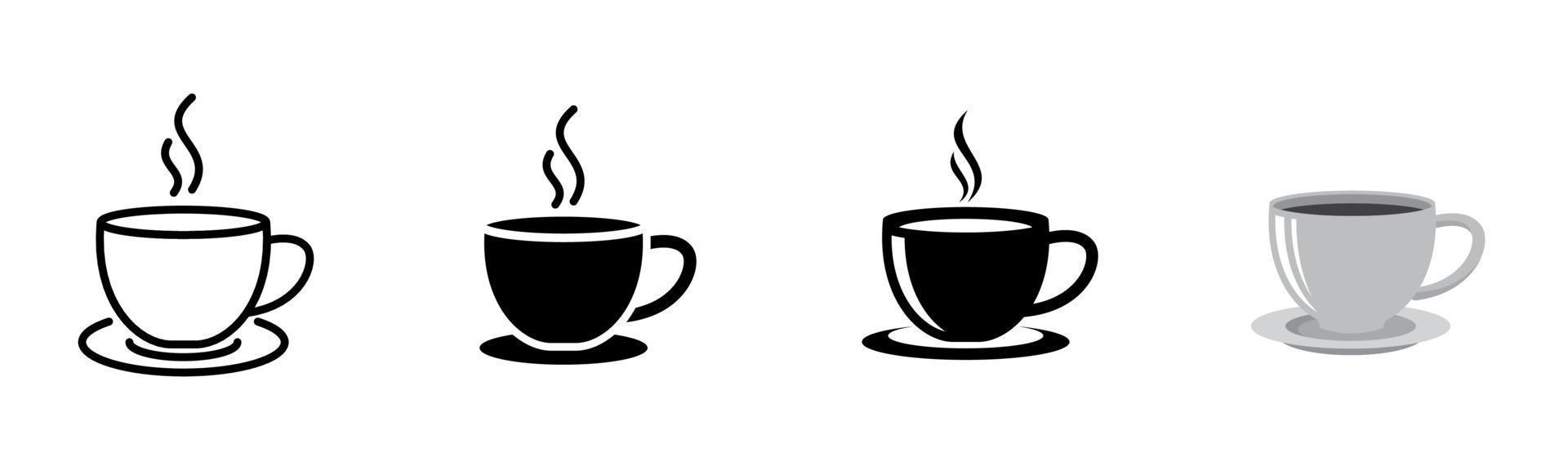 conjunto de ícones de xícara de café de 4, elemento de design adequado para sites, design de impressão ou aplicativo vetor