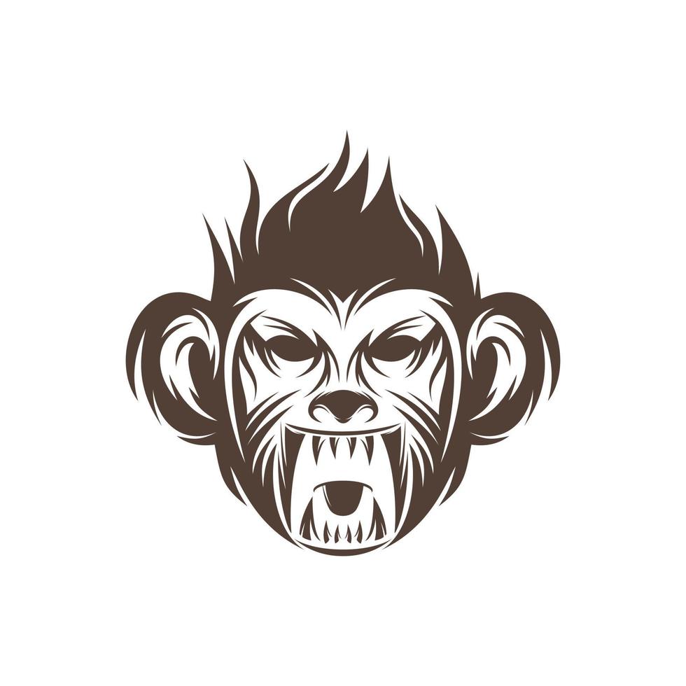modelo de design de ilustração vetorial de ícone de cabeça de macaco vetor