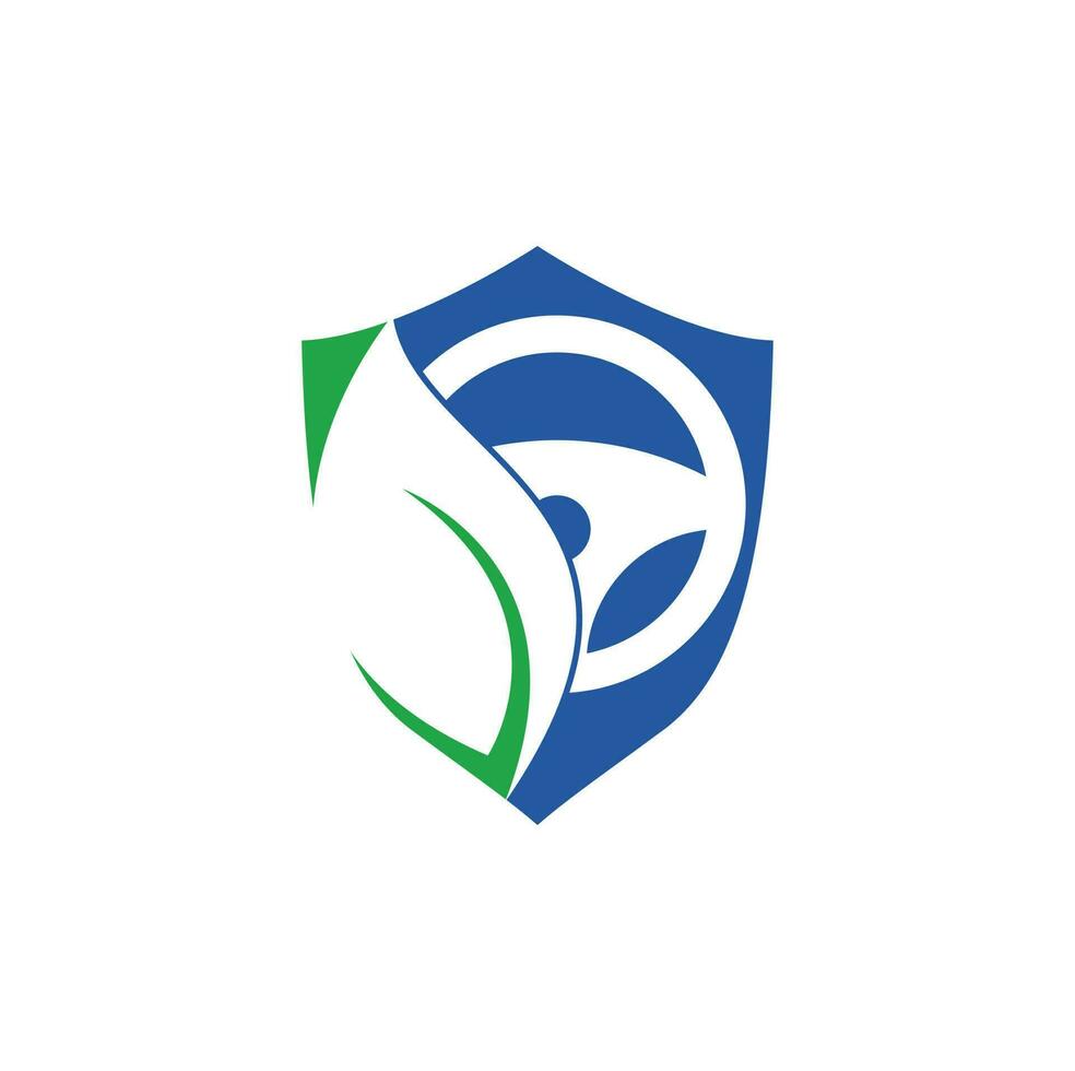 design de logotipo de vetor de volante eco. volante e eco símbolo ou ícone.