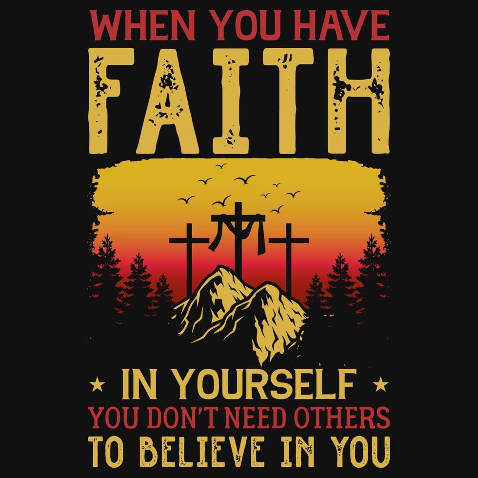 design de camiseta fé ou deus vetor