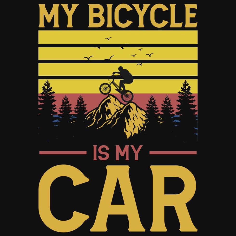 design de camiseta de ciclista de montanha vetor