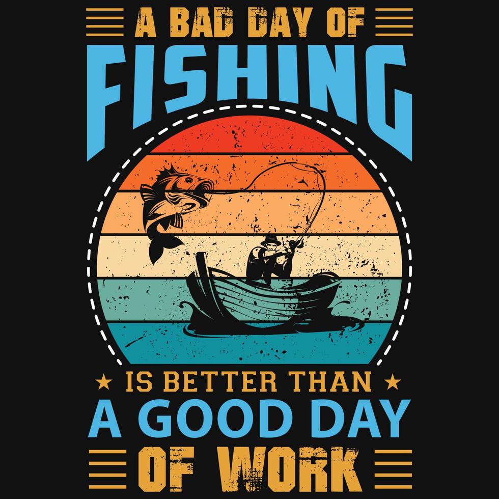 design de camiseta de pesca vetor