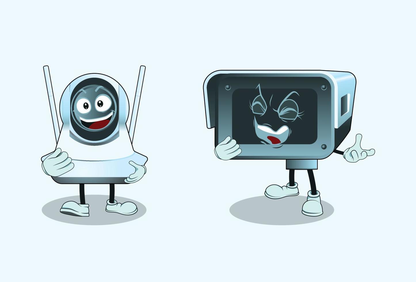 personagens de desenhos animados de cctv com expressão facial vetor