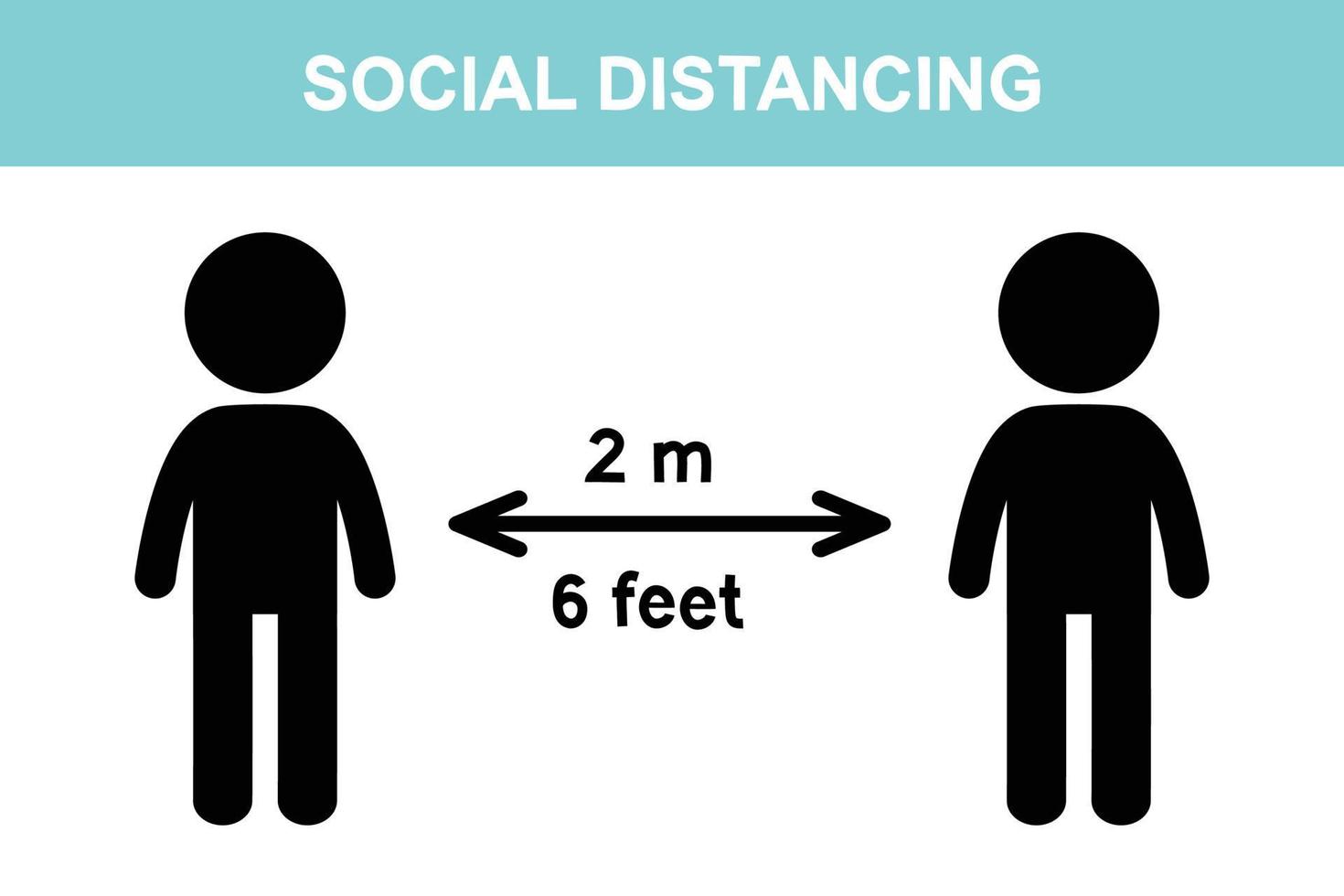 ícone de sinal de distanciamento social em fundo branco. vetor