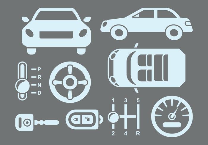 Ícones de peças de carro vetor