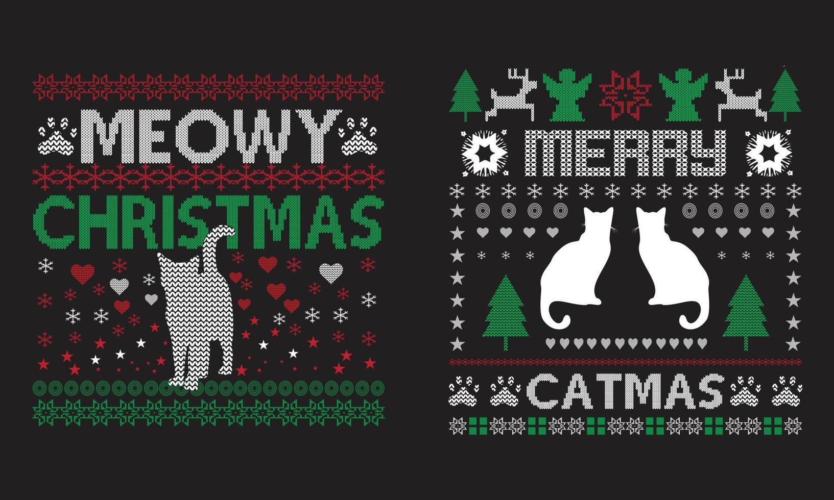 vetor de design de camisetas de natal feio