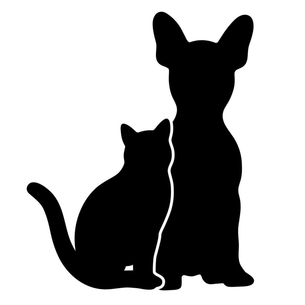 ilustração de cachorro e gato vetor