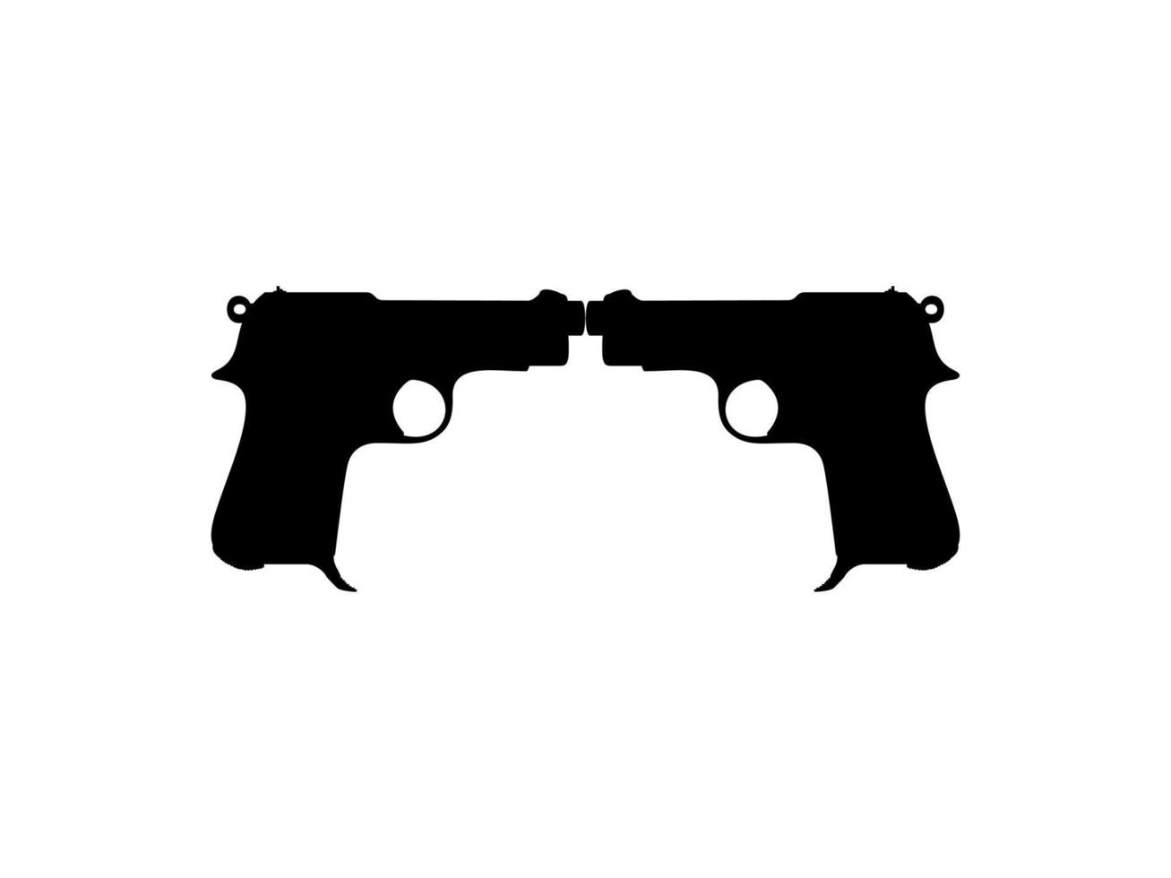 silhueta de arma de pistola para logotipo, pictograma, site ou elemento de design gráfico. ilustração vetorial vetor