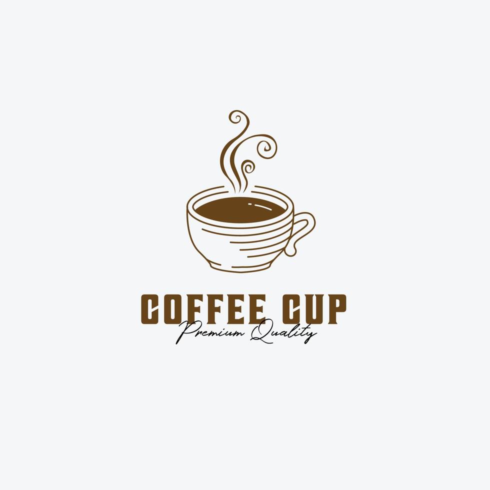 ilustração de design de logotipo de vetor de ícone de xícara de café, café robusta, café árabe