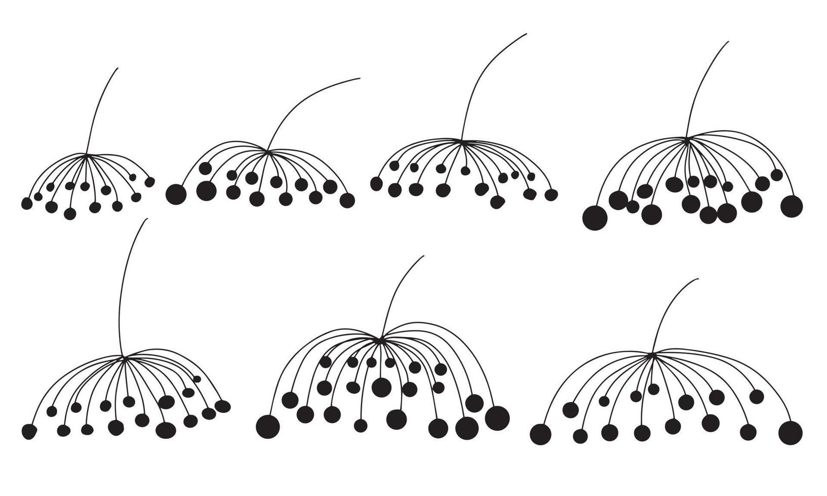 mão desenhar elementos com berry em estilo doodle para ilustração de natal. ilustração vetorial. vetor