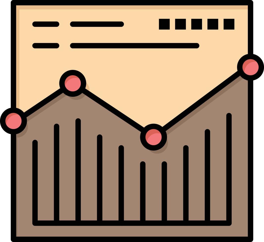 modelo de banner de ícone de vetor de ícone de cor plana de relatório de site da web de análise