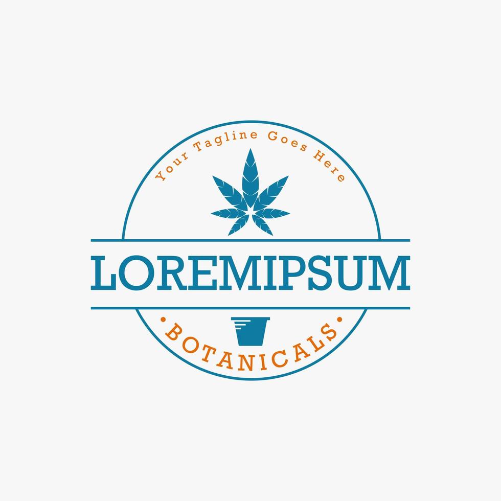 maconha e maconha de cannabis simples e únicas em imagem de emblema moderno ícone gráfico design de logotipo conceito abstrato estoque vetorial. pode ser usado como símbolo relacionado à natureza ou beleza vetor