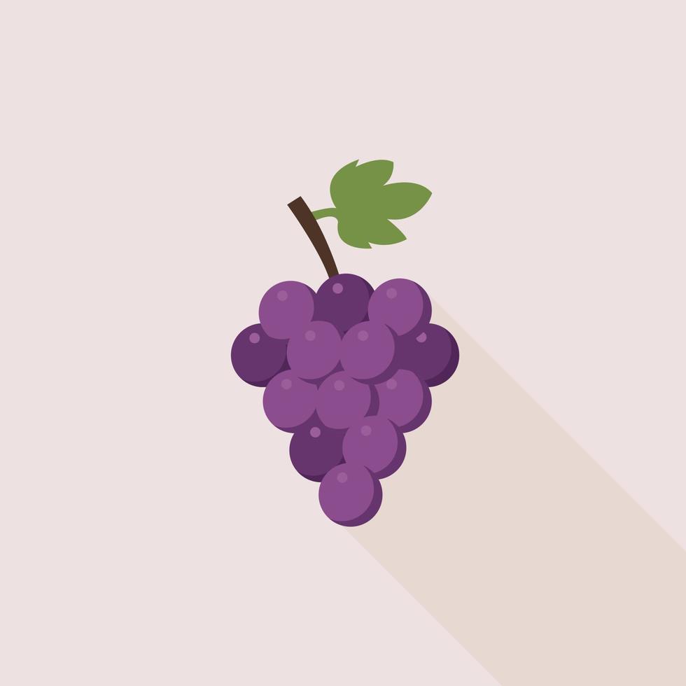 ícone simples de uma baga de uva roxa escura com sombra. vetor