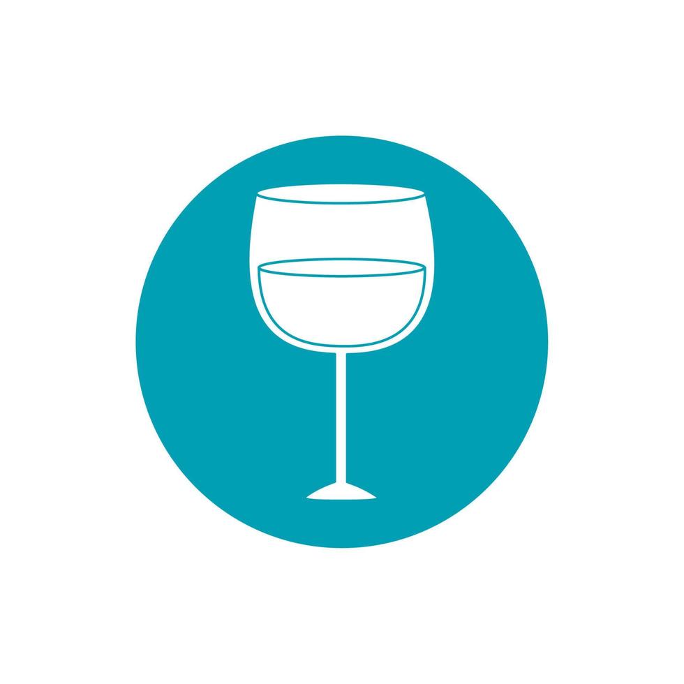 bebidas copo de vinho copo celebração de bebidas ícone de estilo de bloco azul vetor