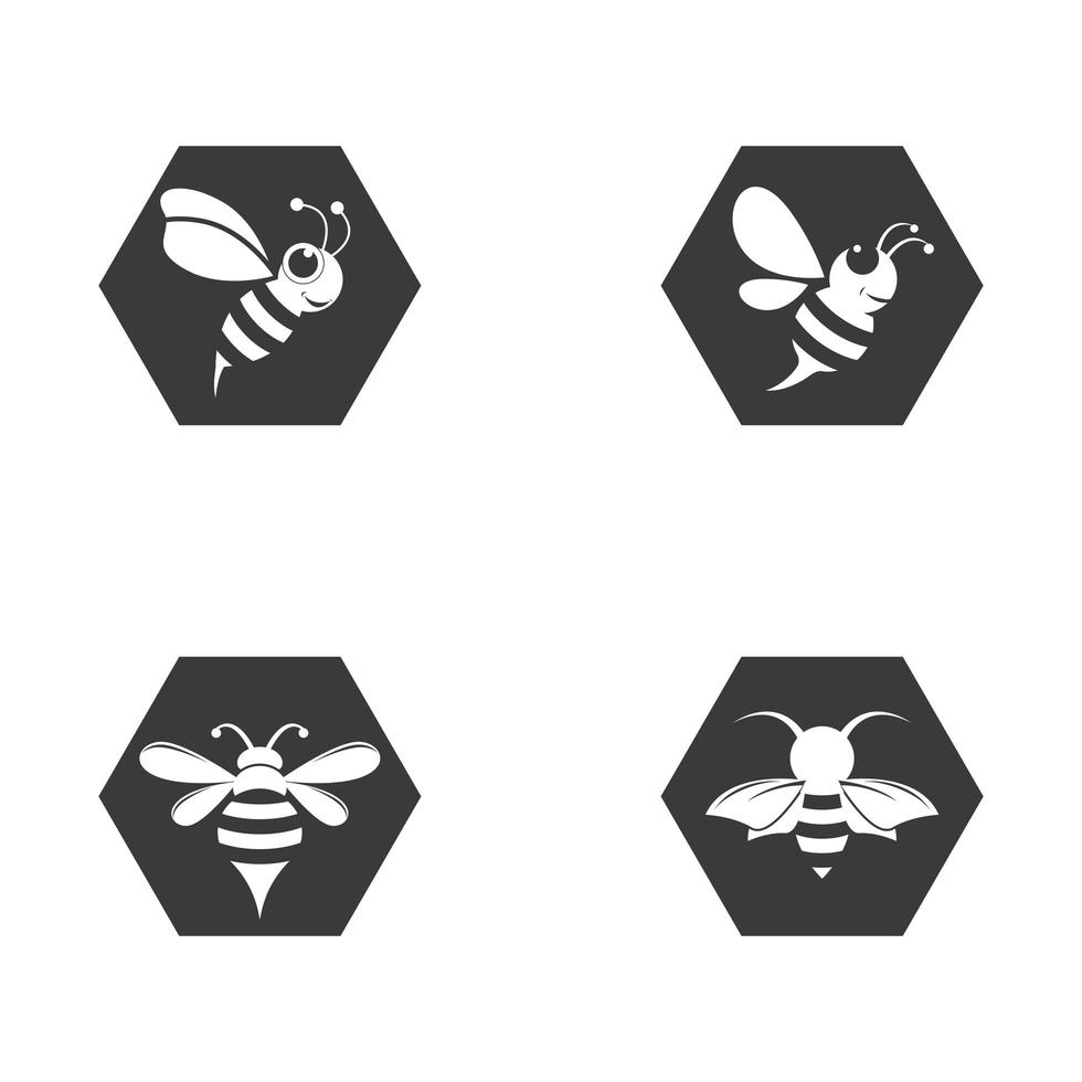conjunto de imagens do logotipo da abelha vetor
