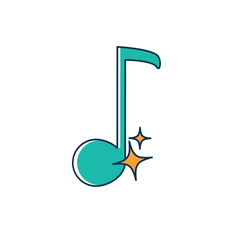quaver nota harmonia musical melodia som linha de música e estilo de preenchimento vetor