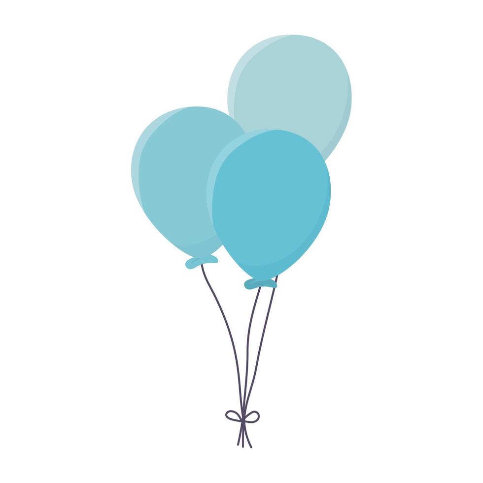 feliz aniversário bando balões decoração ícone de celebração vetor