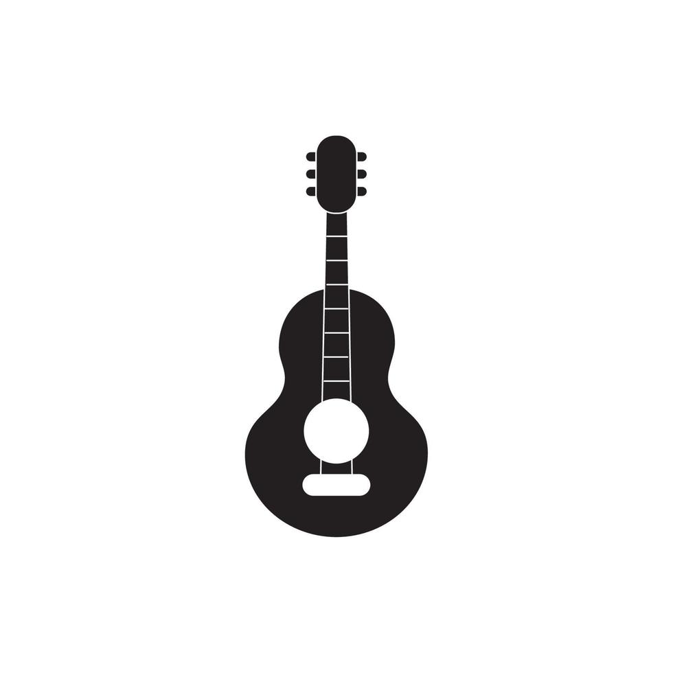 violão clássico instrumento de cordas melodia som música silhueta ícone de estilo vetor
