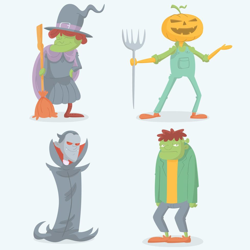coleção de personagens de halloween vetor