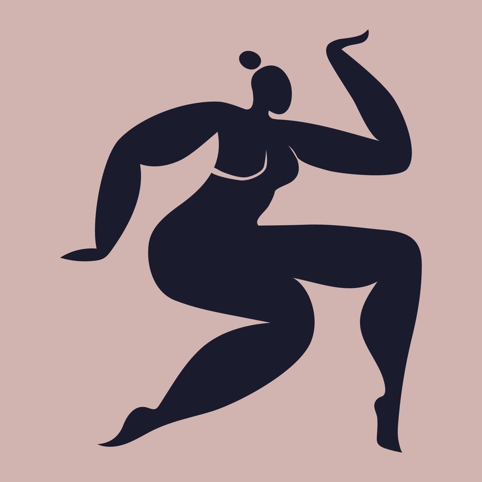 silhueta dançante de uma mulher inspirada em matisse. tesoura esculpida figura feminina em movimento. vetor cortado ilustração isolada em estilo moderno contemporâneo.