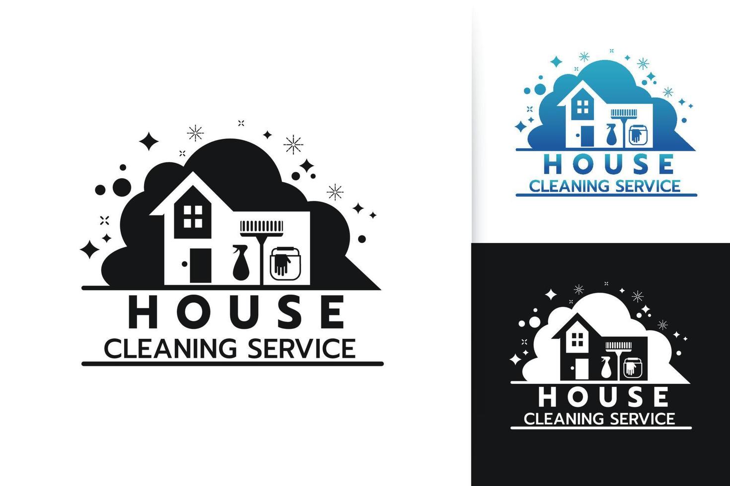 logotipo do serviço de limpeza da casa vetor
