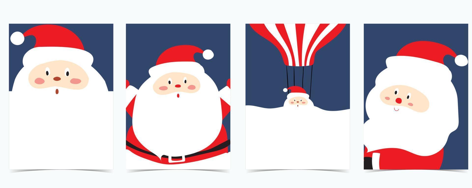 coleção de natal fofa com ilustração vetorial de papai noel para pôster, cartão postal, banner, capa vetor