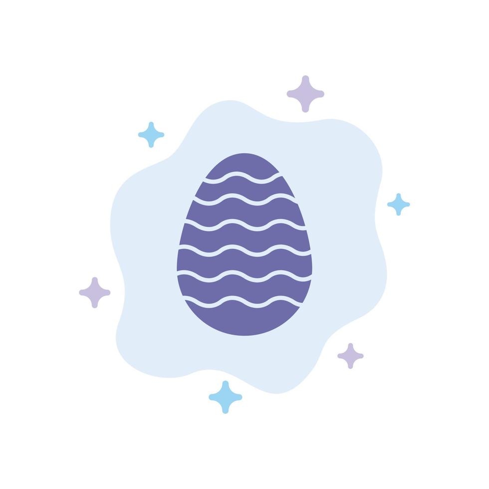 decoração páscoa ovo ovo de páscoa ícone azul no fundo da nuvem abstrata vetor