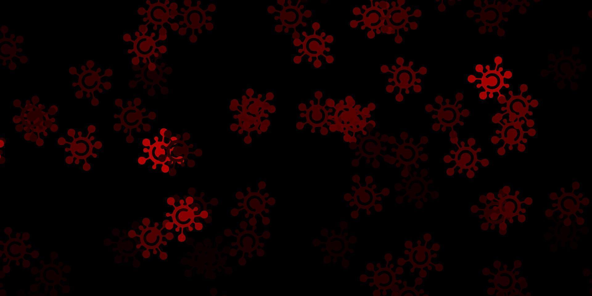 fundo de vetor rosa e vermelho escuro com símbolos de vírus.