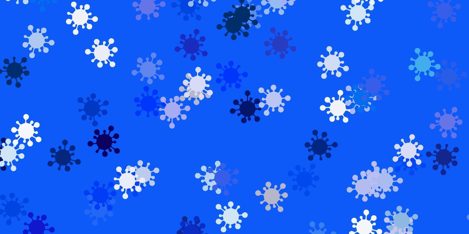 fundo vector rosa claro, azul com símbolos covid-19.