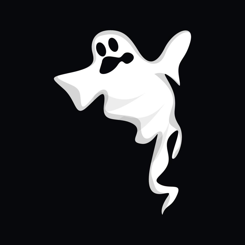 design de logotipo fantasma, ícone de halloween, ilustração de fantasia de halloween, modelo de banner de celebração vetor