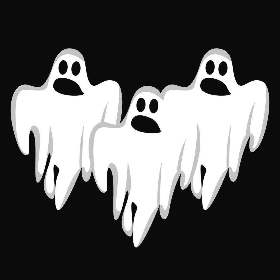 design de logotipo fantasma, ícone de halloween, ilustração de fantasia de halloween, modelo de banner de celebração vetor