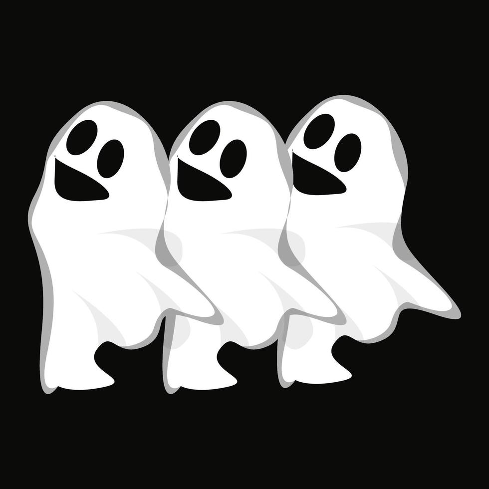 design de logotipo fantasma, ícone de halloween, ilustração de fantasia de halloween, modelo de banner de celebração vetor