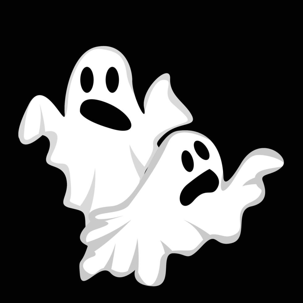 design de logotipo fantasma, ícone de halloween, ilustração de fantasia de halloween, modelo de banner de celebração vetor