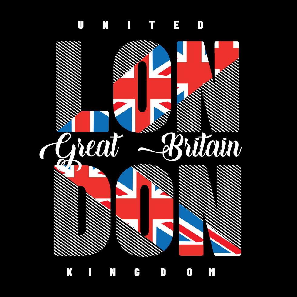 londres tipografia design t-shirt impressão ilustração vetorial vetor