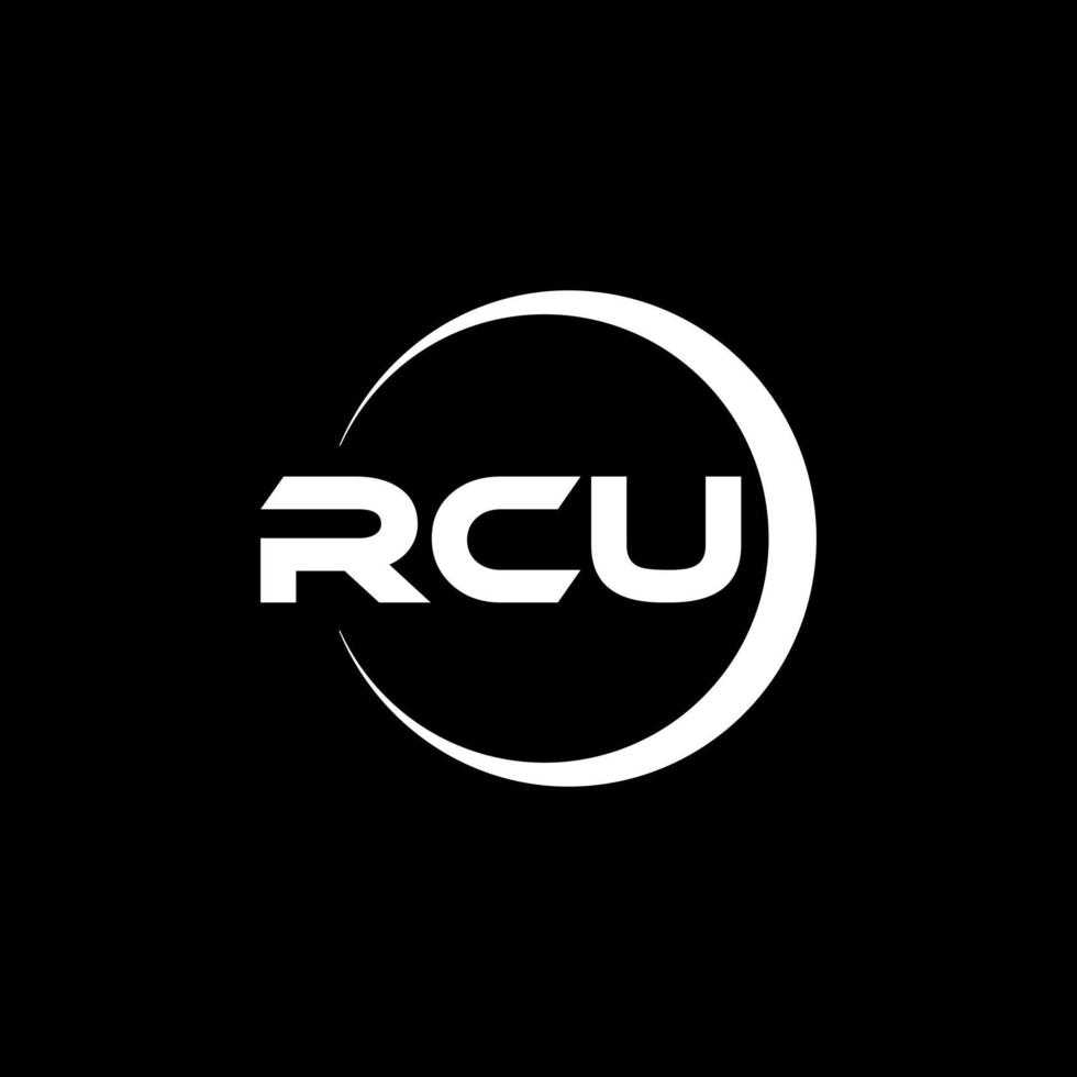 design de logotipo de carta rcu na ilustração. logotipo vetorial, desenhos de caligrafia para logotipo, pôster, convite, etc. vetor