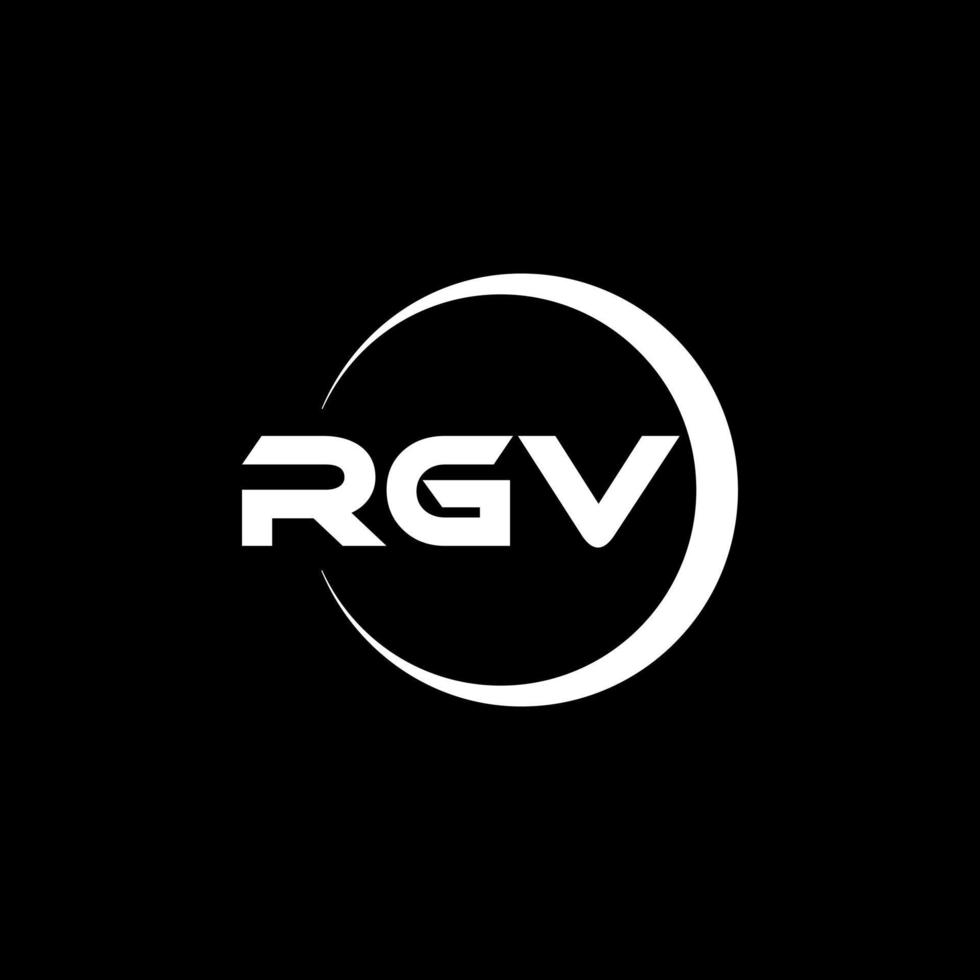 design de logotipo de carta rgv na ilustração. logotipo vetorial, desenhos de caligrafia para logotipo, pôster, convite, etc. vetor