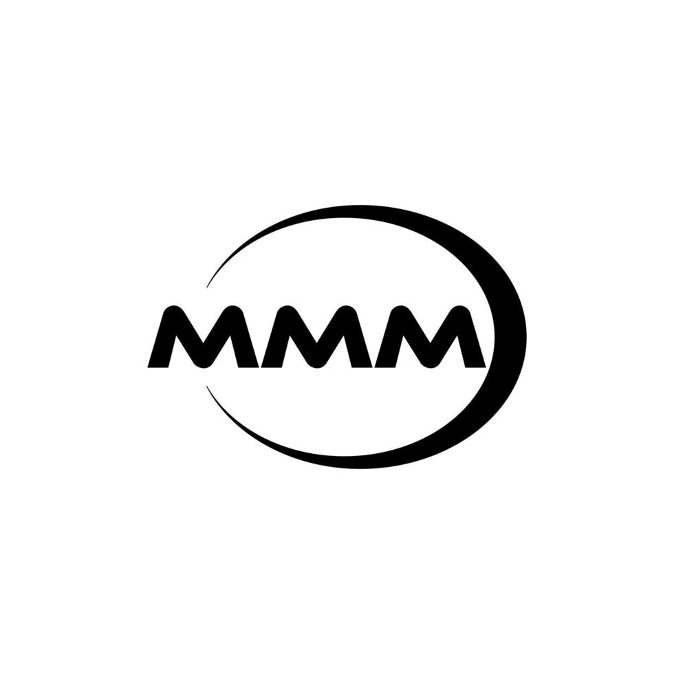 design de logotipo de carta mmm na ilustração. logotipo vetorial, desenhos de caligrafia para logotipo, pôster, convite, etc. vetor