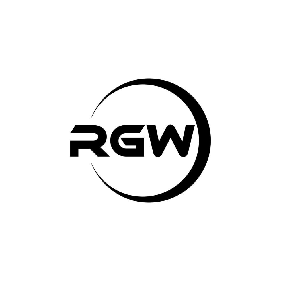 design de logotipo de carta rgw na ilustração. logotipo vetorial, desenhos de caligrafia para logotipo, pôster, convite, etc. vetor
