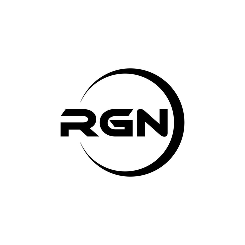 design de logotipo de carta rgn na ilustração. logotipo vetorial, desenhos de caligrafia para logotipo, pôster, convite, etc. vetor
