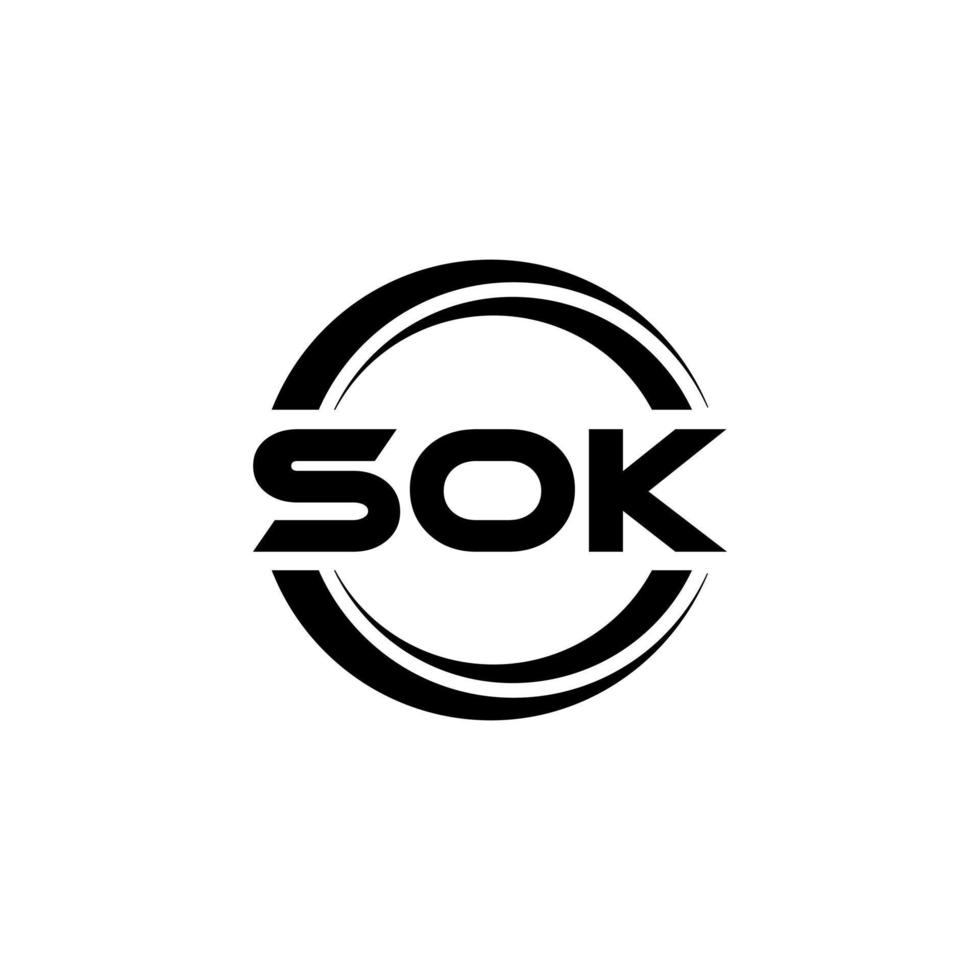 design de logotipo de carta sok na ilustração. logotipo vetorial, desenhos de caligrafia para logotipo, pôster, convite, etc. vetor