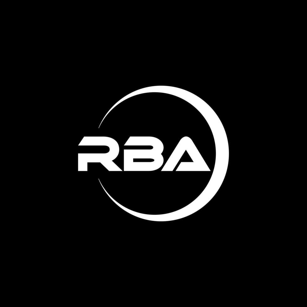 design de logotipo de letra rba na ilustração. logotipo vetorial, desenhos de caligrafia para logotipo, pôster, convite, etc. vetor