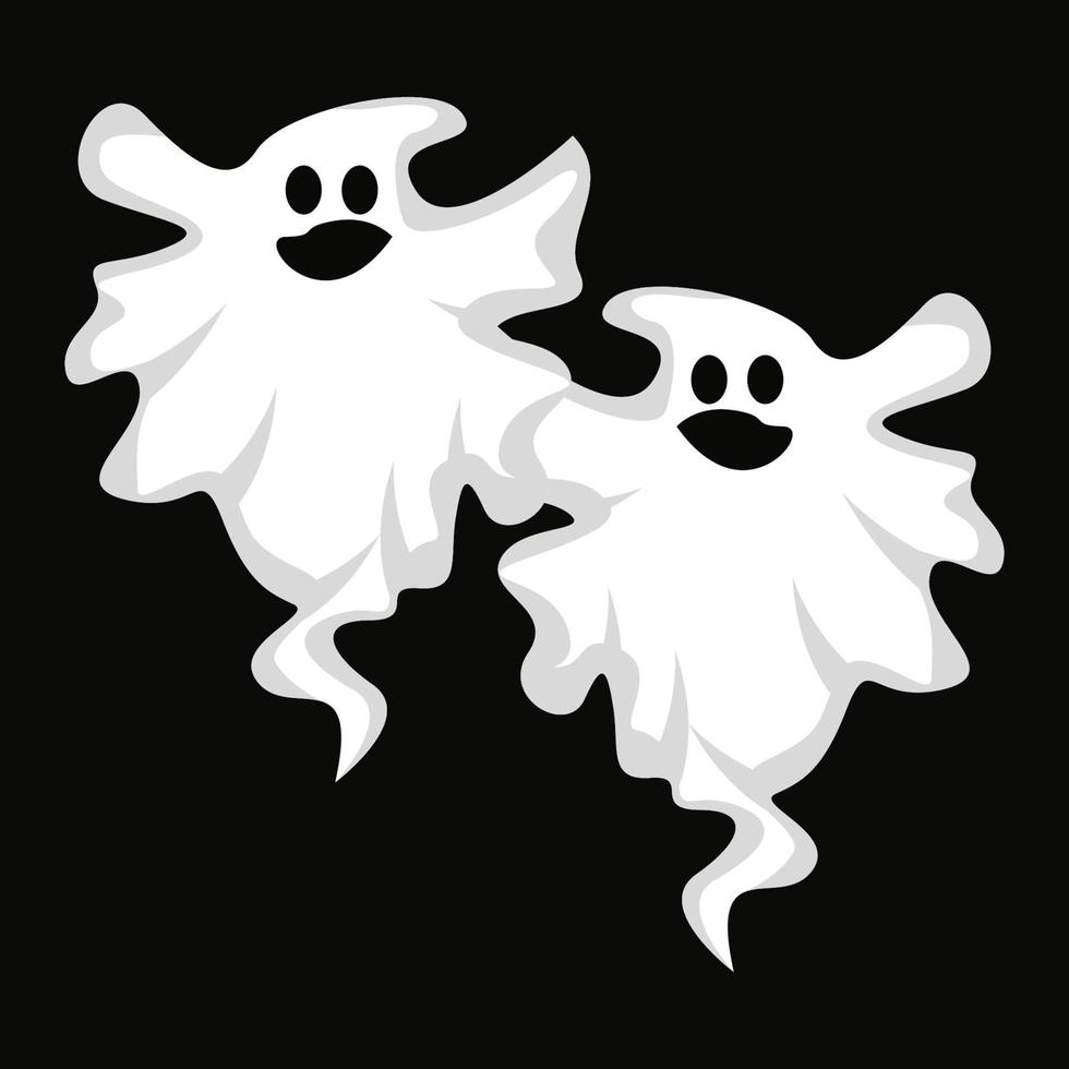 design de logotipo fantasma, ícone de halloween, ilustração de fantasia de halloween, modelo de banner de celebração vetor