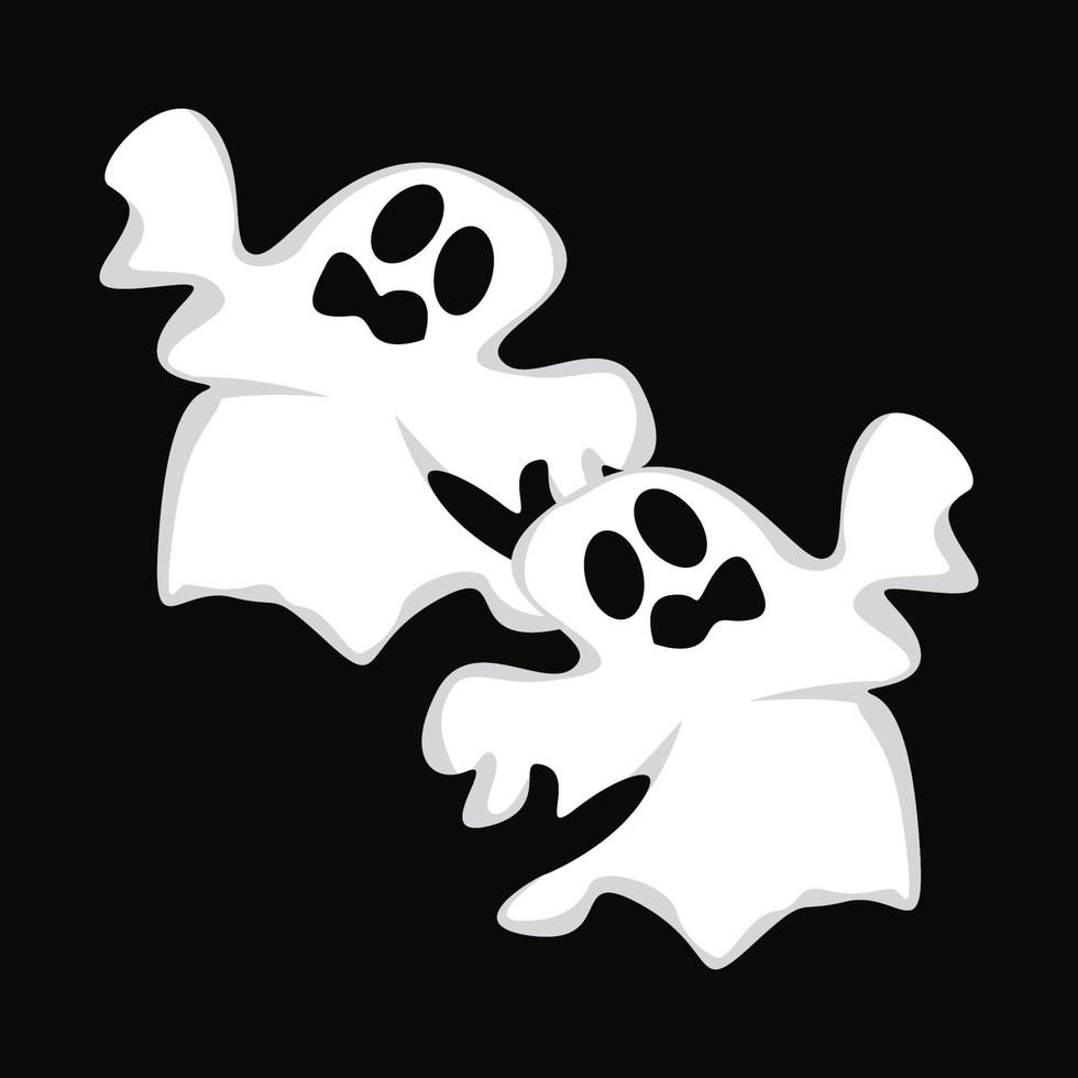 design de logotipo fantasma, ícone de halloween, ilustração de fantasia de halloween, modelo de banner de celebração vetor