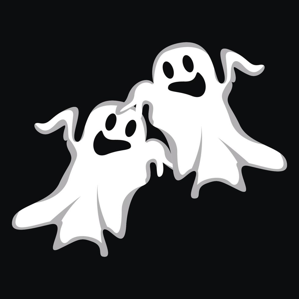 logotipo fantasma, ilustração vetorial fantasma de halloween, modelo de festa de halloween vetor